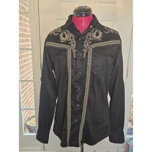 Patron Cito Red Label Men Shirt Long Sleeve Embroidered Western Cowboy Sm. Suede